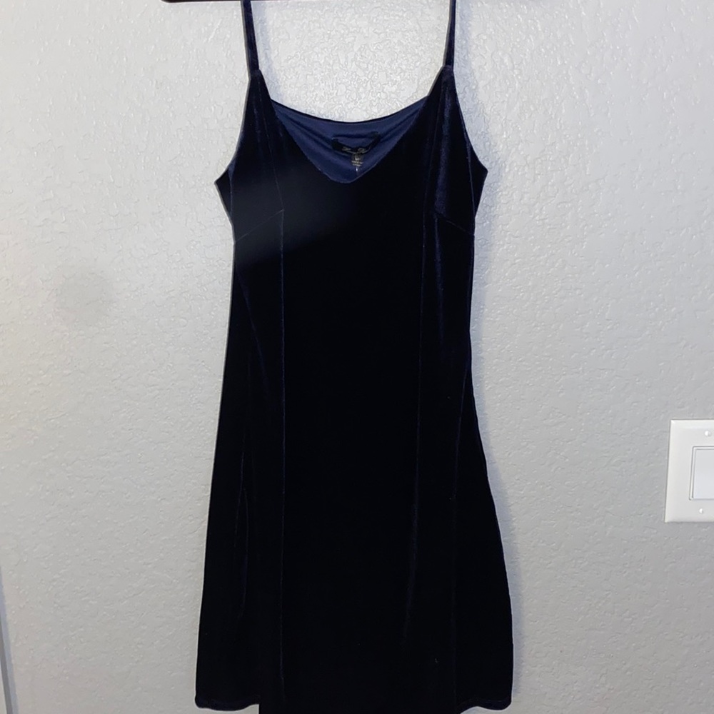 Blue Velvet Mini Dress
